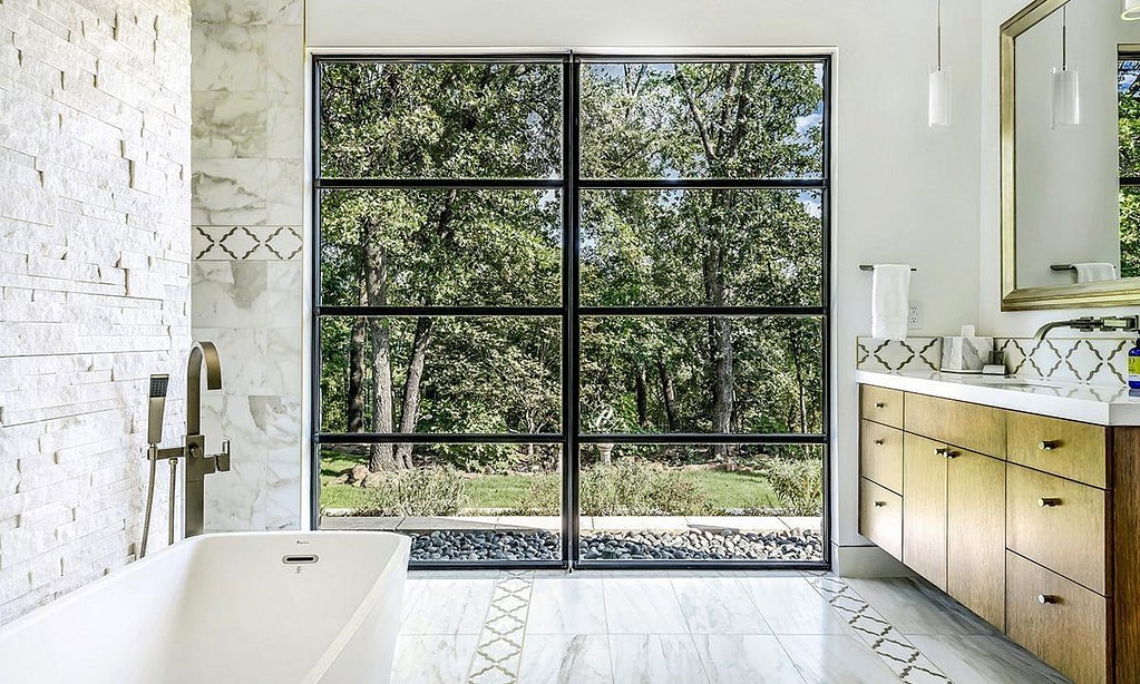 Minimal sightline steel window systems