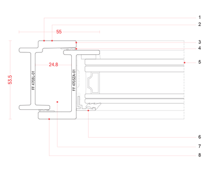 Minimal sightline steel window door systems frame drawing